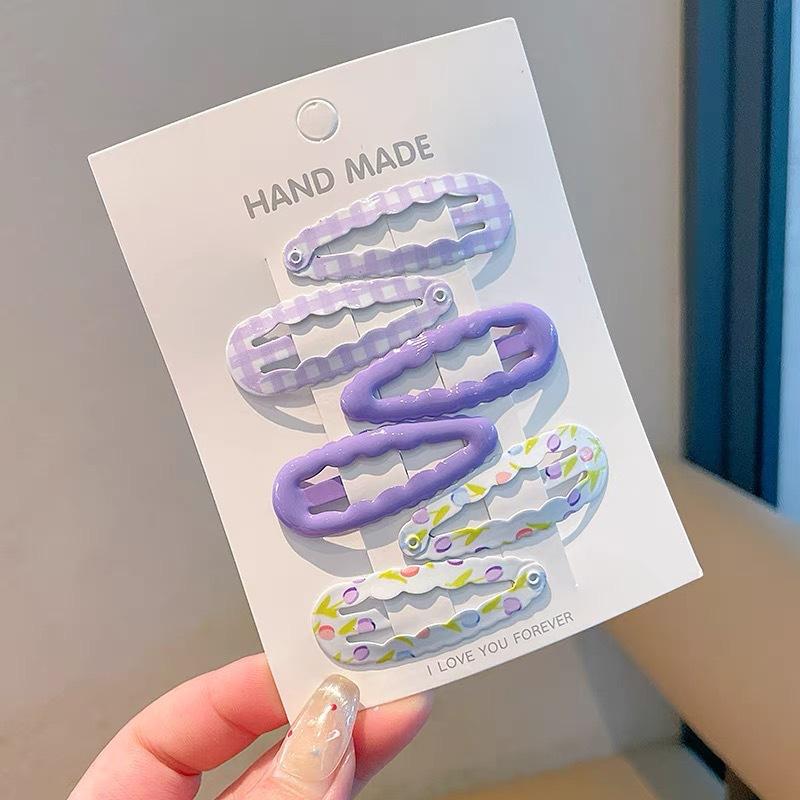 6ks/sada Sponky BB s potiskem ovoce pro malé holčičky do ofiny, boční sponky, dětské sponky do vlasů, kostkované sponky, ozdoby do vlasů, doplňky do vlasů