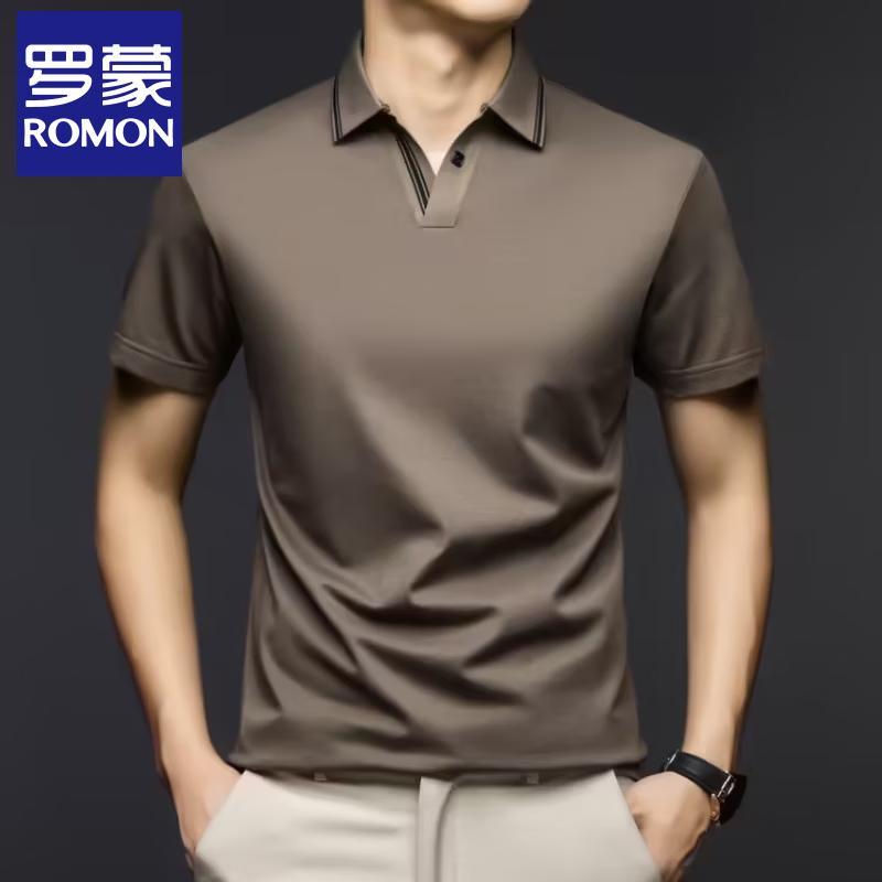 Luomeng Men s Summer Casual Breathable Polo Shirt M
