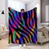 Colorful Zebra Pattern Microfiber Flannel Cover Blanket Bedroom Living Room Sofa Soft And Comfortable Home Decoration