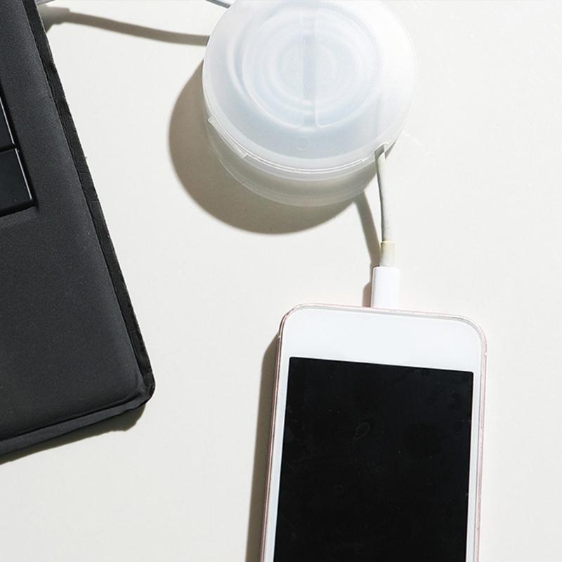 Rotatable Wire Winder Box Portable Round Wire Organizers Cord Cable Winder Management Storage Box Charging Data Line
