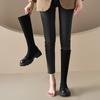 Autumn and Winter Women's High Boots Medium Heel Thick Sole Non-slip Square Heel Large Size Women's Boots Rubber Sole Suede Sleeve Knight Boots