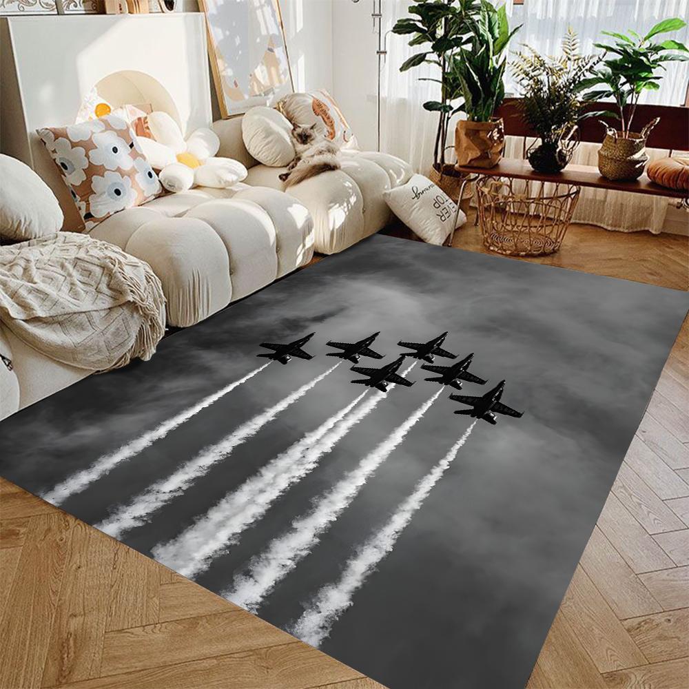 

Childrens Play Mat Airplane Arrival Scene 3D Rug Interactive Airport Landing Strip Carpet for Living Room Kids Bedroom Nursery 40x60cm