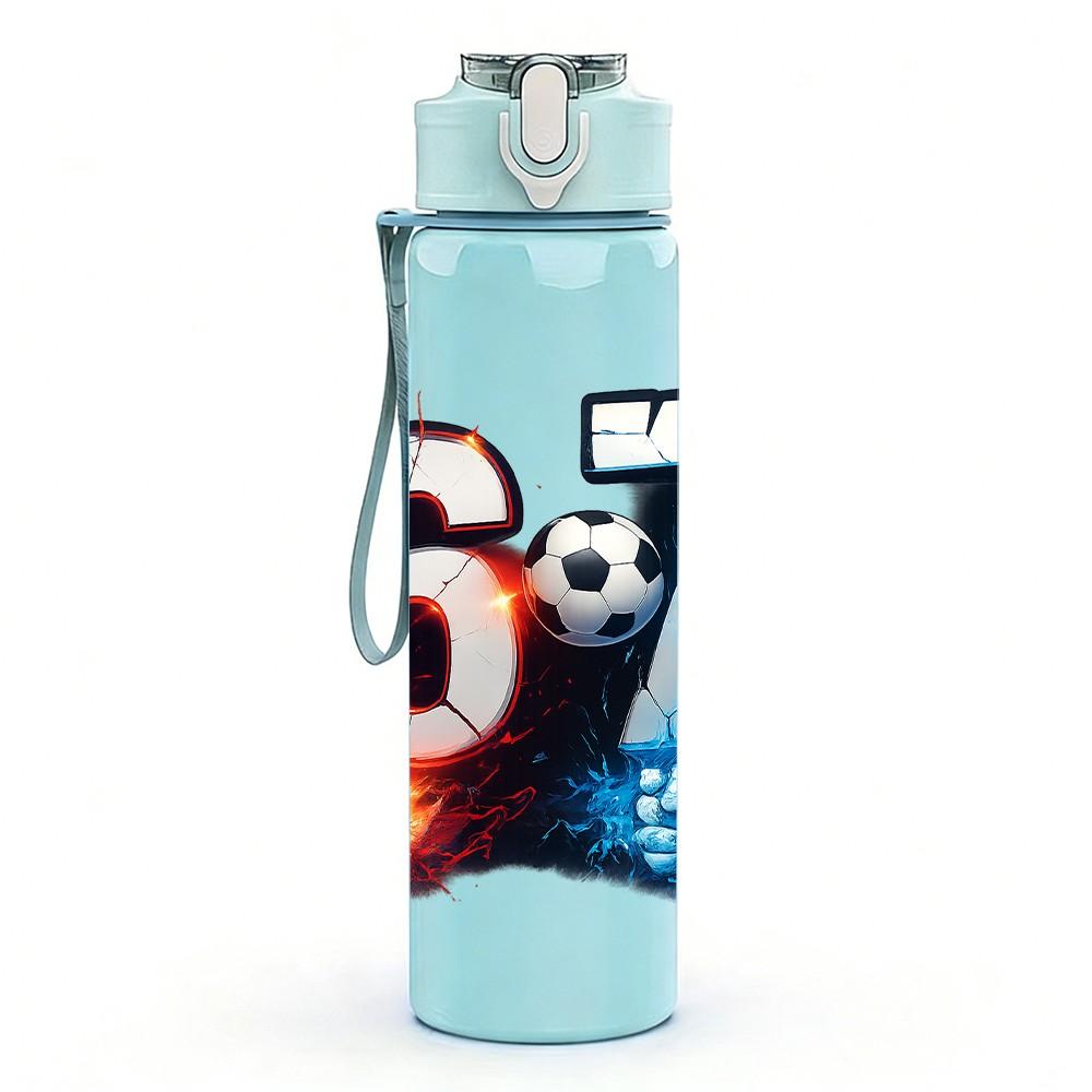 1PC Colorful Number 67 Art 750ml Color Plastic Sports Water Bottle Leakproof Flip Straw Lid Suitable for Sports Office Home Use