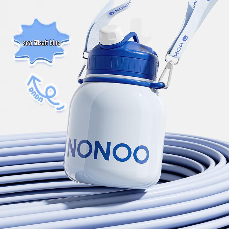 NONOO Dual-Lid Insulated Water Bottle with Straw