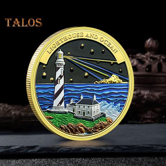 Lighthouse Ocean Coin Metal Collectible Coin Inspiring Long Voyage Travel Souvenir Coin for Self Collection Commemoration