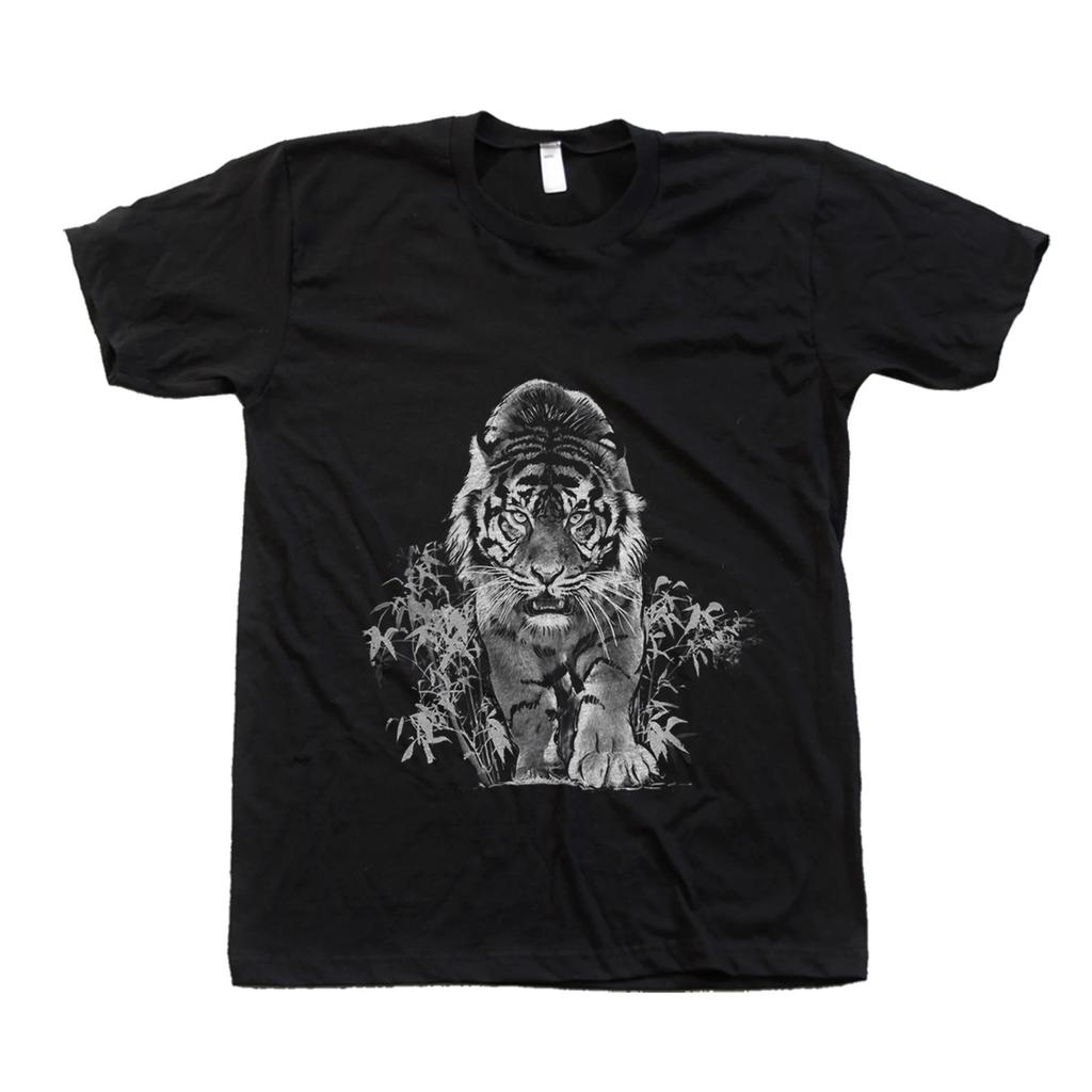 Tiger Tshirt, Mens T-shirt, Unisex T-shirt, Screen Print, Crew Neck, Animal Shirt, Tree Shirt, White T-shirt, Short Sleeve