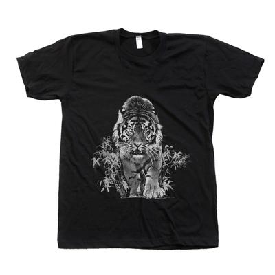 Tiger T-Shirt, Herren T-Shirt, Unisex T-Shirt, Siebdruck, Rundhalsausschnitt, Tier-Shirt, Baum-Shirt, Weißes T-Shirt, Kurzarm