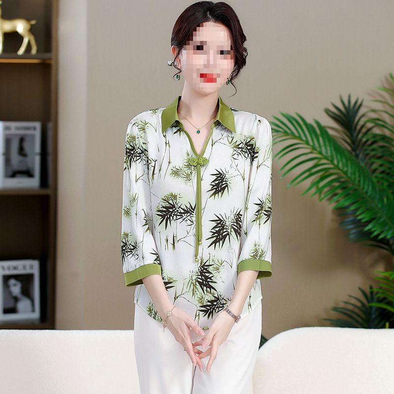

2024 Spring/Summer Seven-Sleeve Shirt for Middle-Aged & Elderly Women - Mother s Day Edition 3XL (Recommended 120-135 lbs)