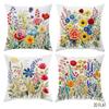 4Pcs Floral Printed Cushion Cover Rose Lily Daisy Hydrangea Pillow Case Polyester Home Decor Sofa Bedroom Living Room 2D Print
