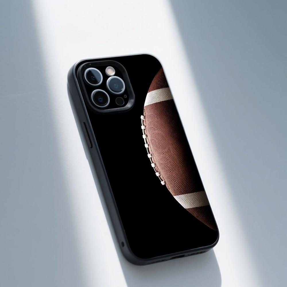 Rugby Sport Phone Case For iPhone 16,15,14,13,12,11,Pro,Max,Plus,X,XS,XR,SE,8,7,Mini,Soft Silicone Black Case