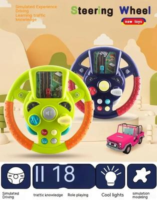 Children's Steering Wheel Toy Simulation Cab Electric Baby Stroller Early Education Puzzle Game Christmas Gift
