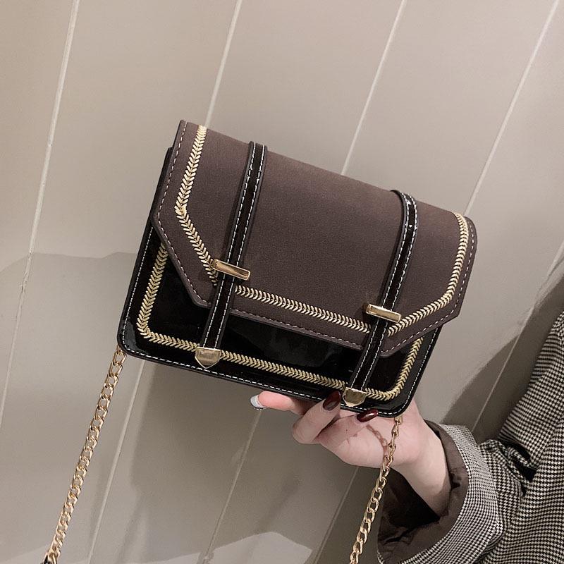 SCIONE Vintage Schultertasche mit Klappe für Damen, hochwertiges PU-Leder, Kette, Messenger-Umhängetaschen