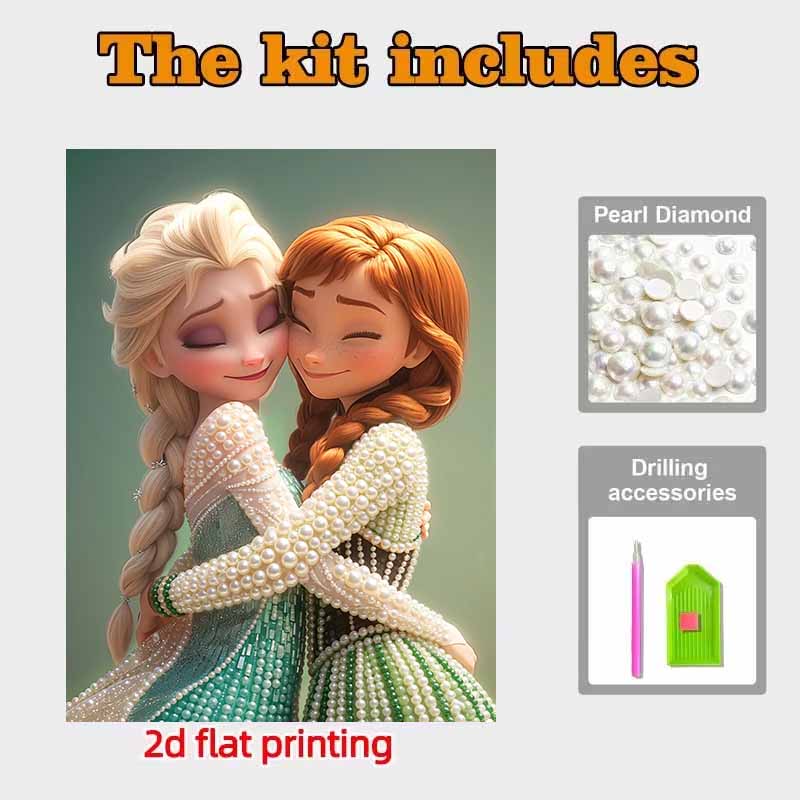Disney Pearl Painting Elsa and Anna DIY Pearl Painting Gem Art Pearl Dot Painting Picture Crafts Adult Beginner Gifts Home Decor