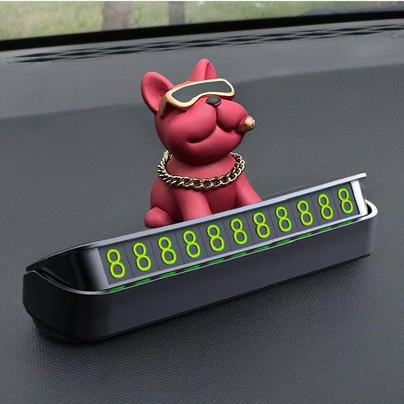 Cartoon Car Ornament: Hidden Temporary Parking Phone Number Plate