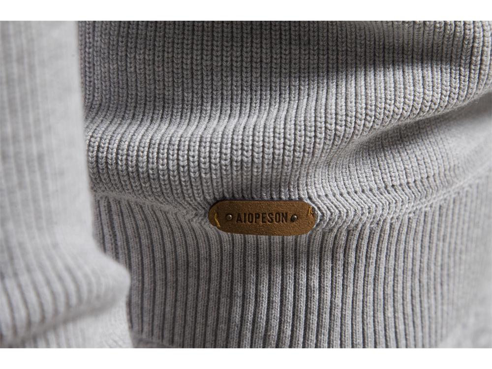 2023 Autumn/Winter Men's European Size Solid Color Zipper Stand Collar Long Sleeve Sweater