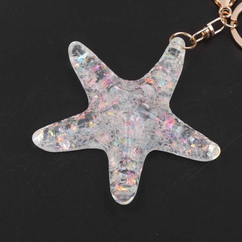 Women Pearl Starfish Accessories Key Ring Starfish Keychain Keychain Bag Pendant Decor Gifts