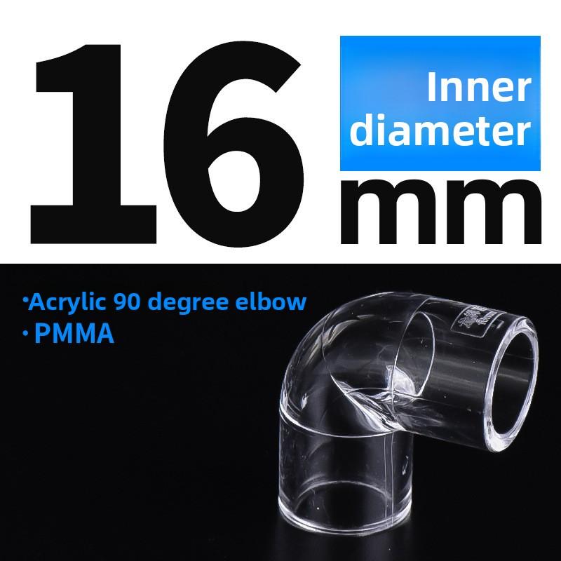 1PC I.D 16/20/25/32mm Acrylic Pipe Fittings Transparent 90 Degree Elbow End Plug Tee Connectors Aquarium Fish Tank Garden Joint
