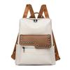 European and American Retro Versatile Women's Backpack High Quality Soft PU Leather College Student Rucksack Trendy Fashion Rivet Outdoor Travel Bag