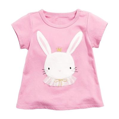 Kinder Kurzarm Strick Baumwoll T-Shirt - Kinder Freizeit Oberteil