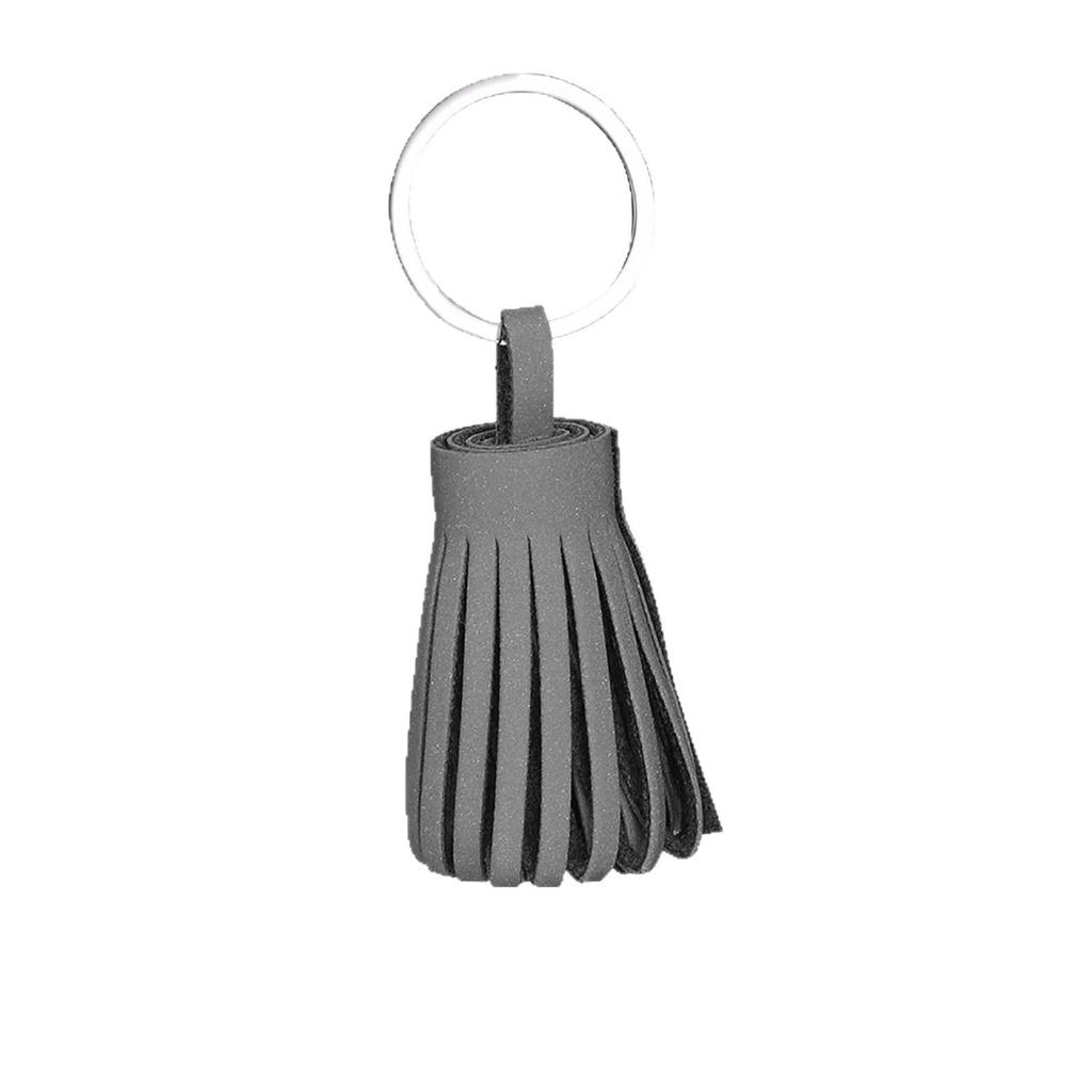 Portachiavi Lampada da Notte con Nappa Riflettente Grigia: Ciondolo in Pelle PU Luminoso