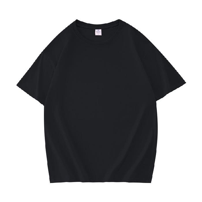 Unisex 200g Pure Cotton Drop-Shoulder T-Shirt, Short-Sleeve, Blank Design, Ribbed Collar, Back-Buttoned, Ideal for Class Uniforms, High Quality.