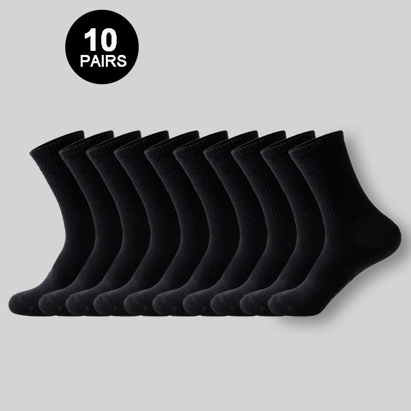 Men Socks Cotton Breathable Long Business Harajuku Socks Solid Gentleman Sox Sokken Outdoor Sports 10/20 Pairs/Lot Socks