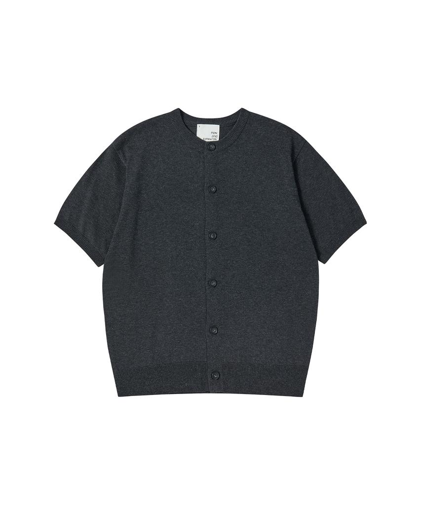 Nowandtomorrow Essential Half Cardigan [Charcoal]