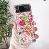 For Samsung Galaxy Z Flip 4 3 Case Vintage Flowers Painted Transparent Shockproof Hard Back Cover For Samsung Zflip4 Zflip3 Case