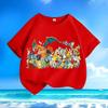 New Pokemon Pikachu Summer Cartoon Short-sleeved T-shirts for Men, Women, Adults and Children, Pure Cotton Round-neck Loose Top