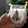 Double Wall Christmas Glass Cup Flowing Sequins Christmas Tree Snowman Coffee Cup Heat Resistant Tea Milk Juice Mug Xmas Gift