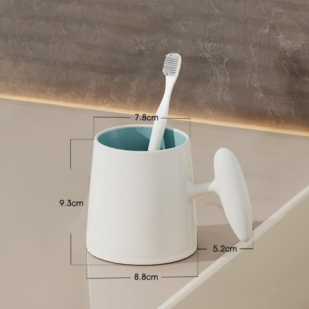 Creative Plastic Mouthwash Cup Simple with Handle Couple Toothbrush Cup Solid Color Thickened Washing Cup