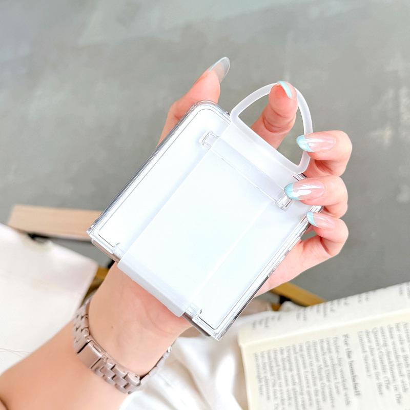 Suitable for Samsung Galaxy Z FLIP7 Mobile Phone Case Folding Card Bag Wristband Ring Transparent FLIP6 Protective Case