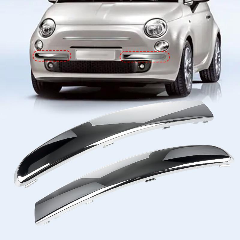 735455056 /735455057 Chrome Sliver Front Bumper Moulding Lower Trim For Fiat 500 2007-2015 Chromium Bumper Lower Trim Cover