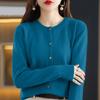 Cardigan da Donna con Bottoni e Girocollo, Maglione a Maglia Capospalla