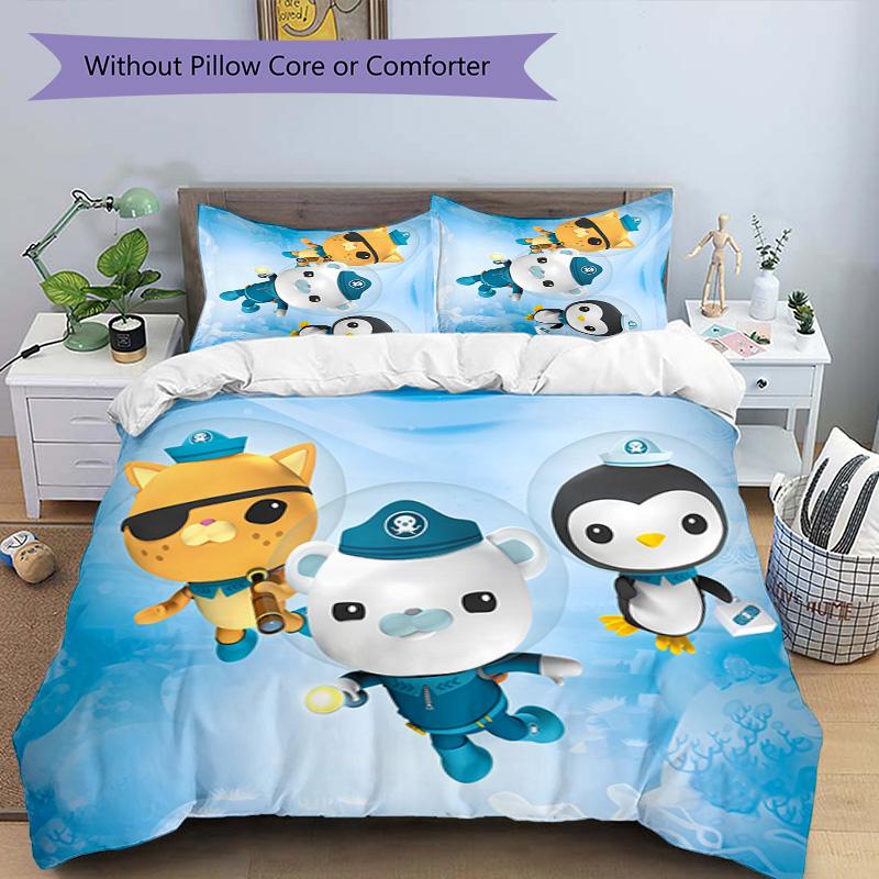 3pcs The Octonauts3 pattern bedding set duvet cover set includes duvet cover &pillowcases, perfect all season bedroom decoration & gift