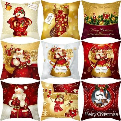 Christmas Decoration Pillowcase Santa Claus Christmas Tree Snowman Sock Gift Car Sofa Office Home Decor Pillowcase