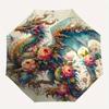 1pc Dragons and Butterflies Automatic Umbrella Design, Cute Cartoon Pattern, Portable Outdoor Umbrella, Perfect R052