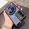 KEYSION Glitter Jewelled Magnetic Phone Case for Samsung Galaxy S22 Ultra S21+ Plus S20 FE Makeup Mirror Stand Shockproof Cover