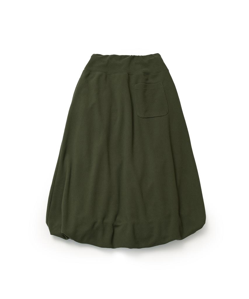 Cotton Bell Fleece Hidden-Band Balloon Skirt - Khaki