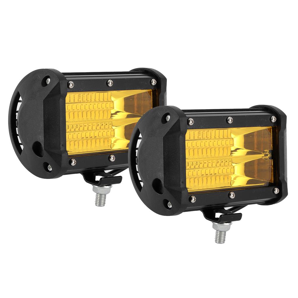 144W LED Arbetsbelysning 48 st Chip Dubbel Rad med Monteringsdetalj 6000K IP68 Vattentät Universal Gult Ljus