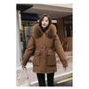 Fleece Thickened Coat Women's New Winter Waist Medium and Long Casual Hooded Parker Cotton Clothes Women