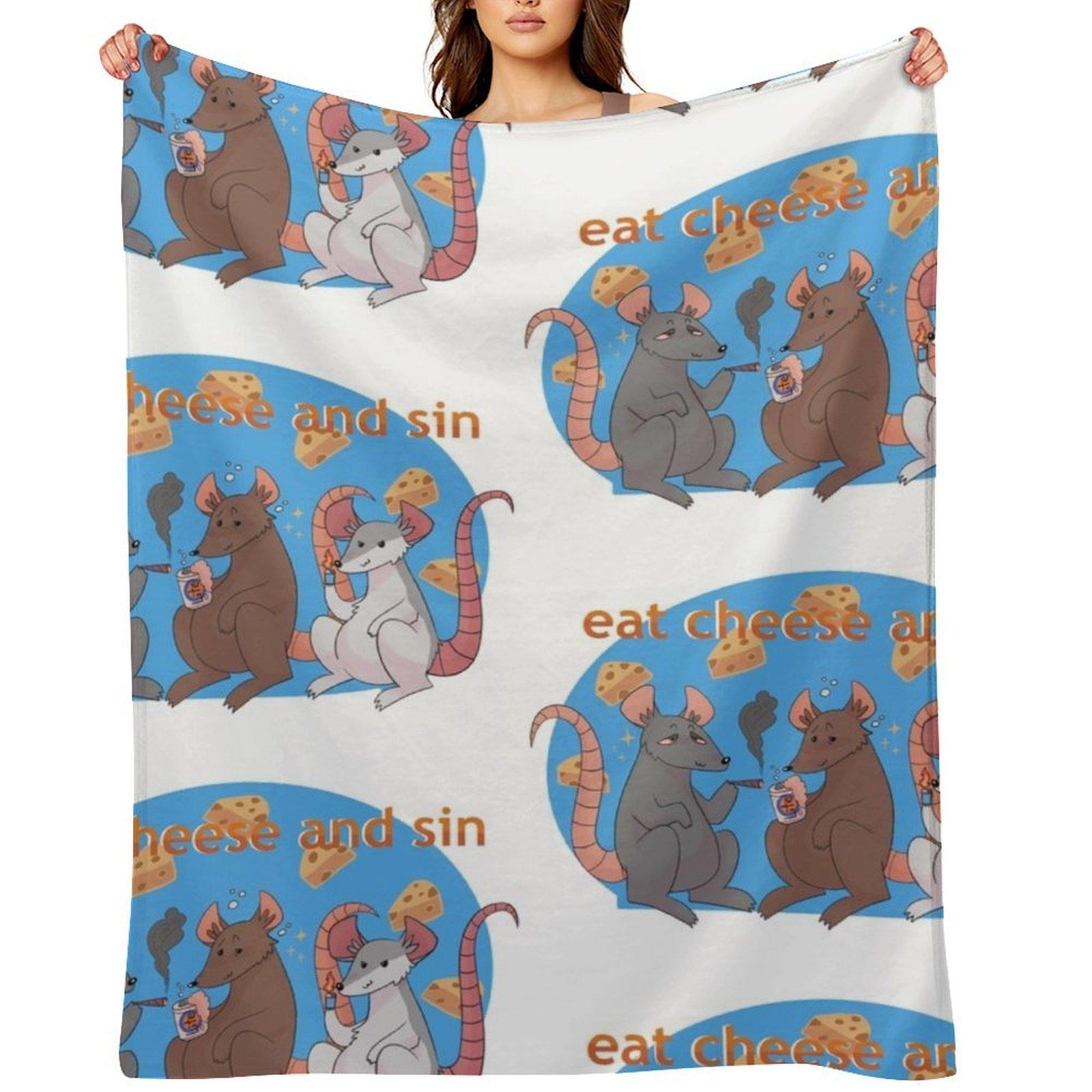 Eat cheese and sin Throw Blanket Single heavy to sleep Luxury Designer Luxury Thicken Blankets 30x40in