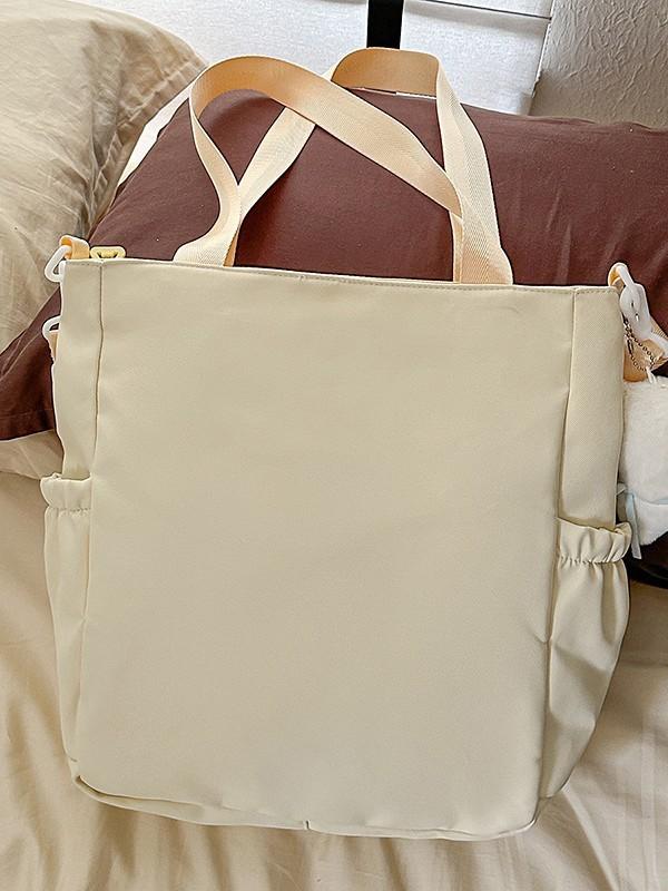Cute Cat Pattern Crossbody Bag For Students With Embroidery And Zipper Closure