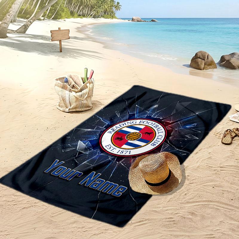 Reading FC Personalized Printed Beach Towel Soccer Logo Support Custom Name Text Absorbent Towel For Sport Travel Special Gift