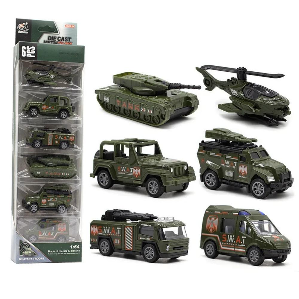 1: 64 Alloy Military Style Car Model,6-piece Set of Car Toys,original Packaging Gift,wholesale