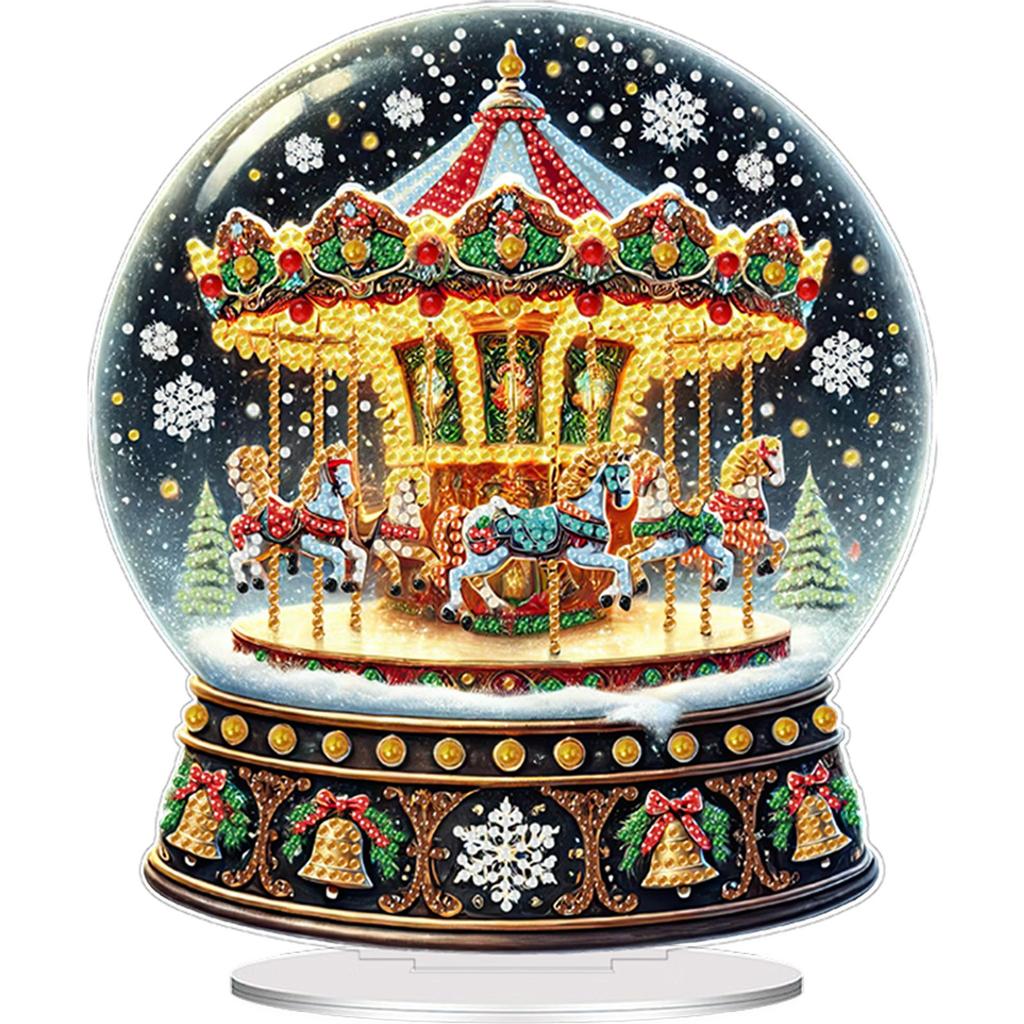 2D Flat Print Xmas DIY Special Shape Table Top Diamond Painting Ornament Kits Desktop Diamond Art Kits Bedroom Table Decoration