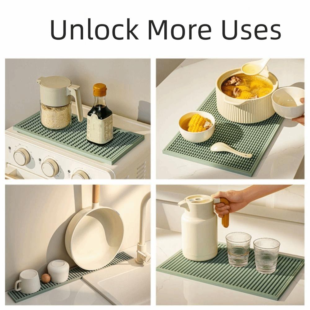 Reusable Bar Mat Heat-resistant Drip Pad Rubber Base Drain Pad  Home Use