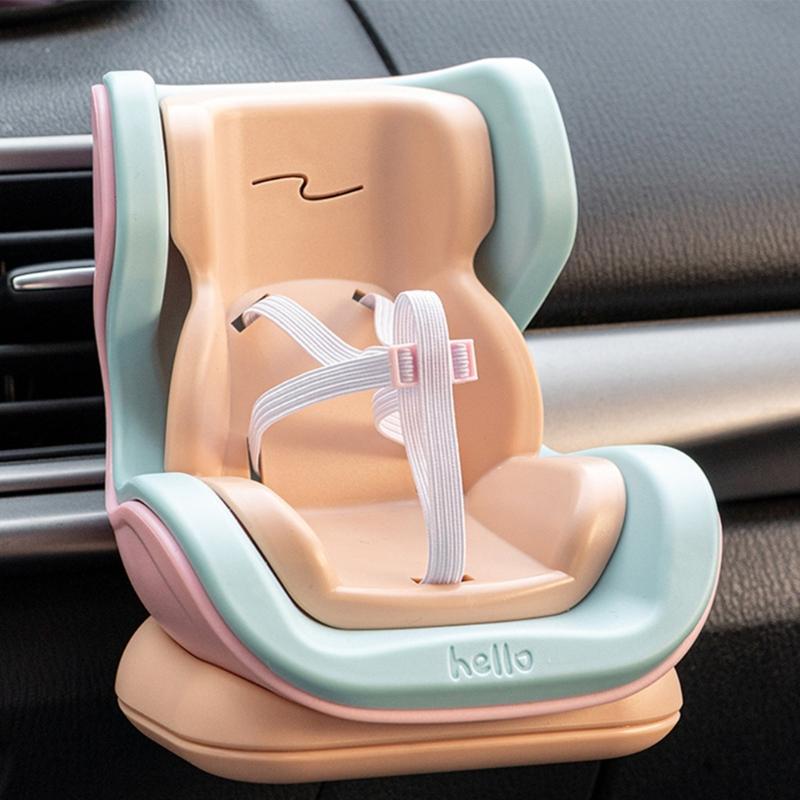 Auto Interior Decorations Ornament Vehicle Air Vent Dashboard Mounted Display Seat Plush Doll Car Safety Seat