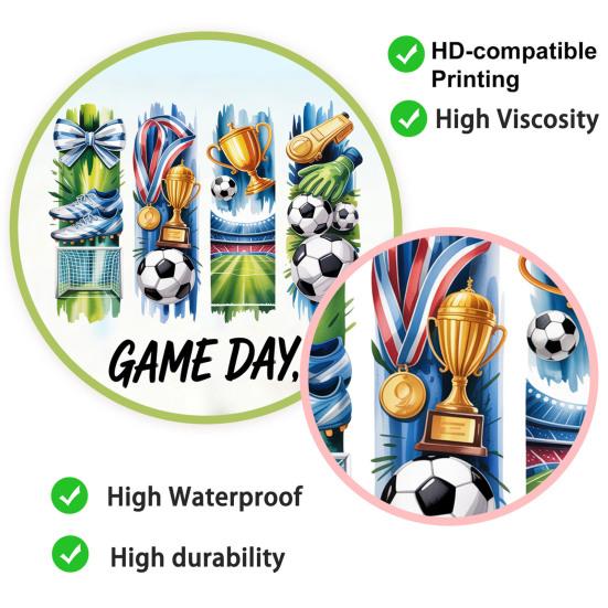 Soccer Window Cling Game Day Soccer Theme Window Decal Removable Soccer Ball Static Glass Sticker for Football Event Party Supplies
