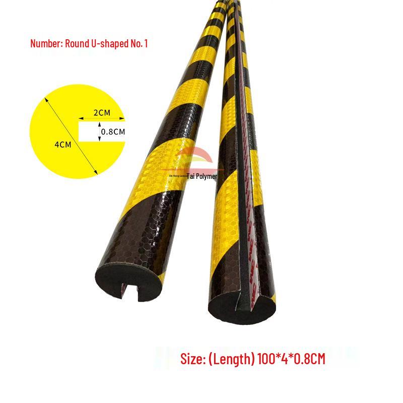 Желто-черная светоотражающая самоклеящаяся противоударная полоса из полиуретановой пены для гаражных двутавровых балок